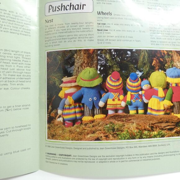 Jean Greenhowe's Knit Dolls Pattern Book Scarecrows Double Knit DIY Vintage 1988 - Picture 9 of 9